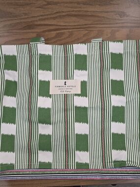 Firmdale Hotels Kit Kemp Tote Laundry Bag Green Striped Tote Bag Boutique